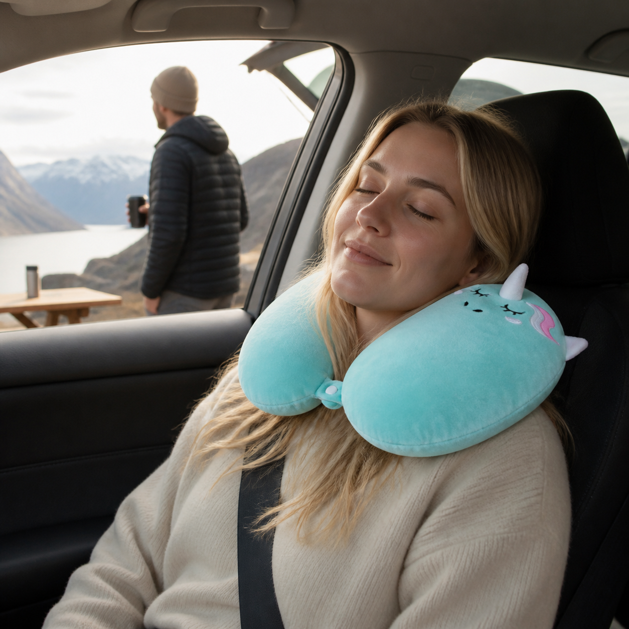 Compact memoryfoam-nekkussen voor onderweg