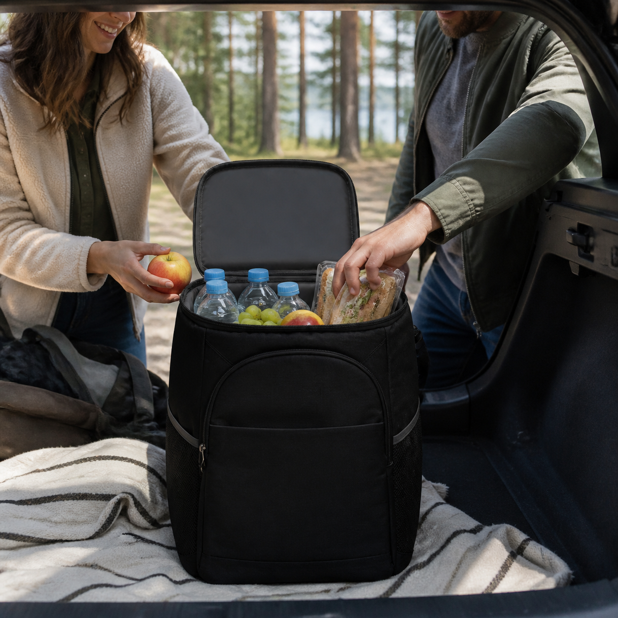 Ruime geïsoleerde koeltas voor roadtrips & picknicks