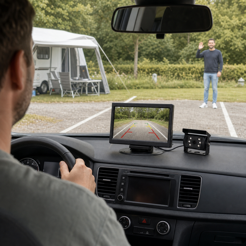 Bedrade 7-inch achteruitrijcamera met monitor
