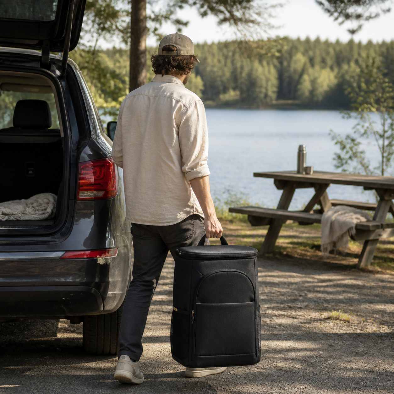 Ruime geïsoleerde koeltas voor roadtrips & picknicks